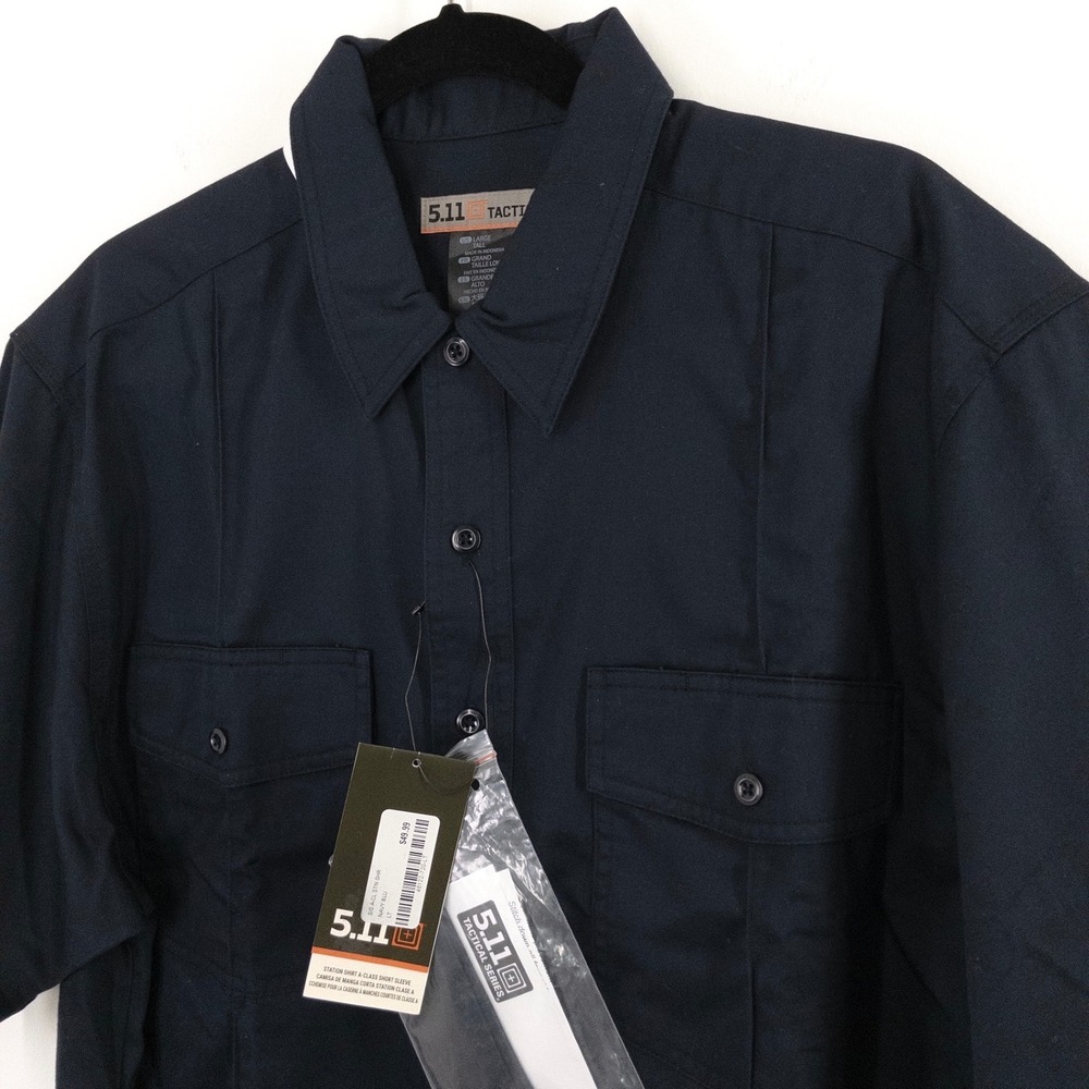 NEW 5.11 Tactical Men's Large Tall Station Shirt A-Class Short Sleeve Navy NWT